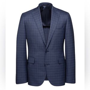 J Hilburn Mid Blue Revenge Shadow Check Sport Coat Suit Jacket 41R